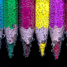 Pencils underwater
